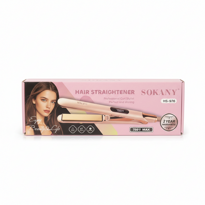 SOKANY HS-976 Professional Hair Straightener | Digital Display | Temperature Up to 750°F