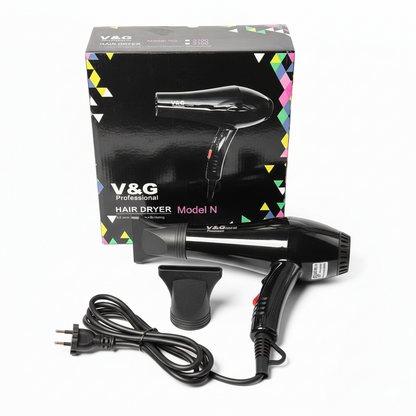 V&G Professional Hair Dryer 3100 | 1800–2000W High Power Fast Drying Salon Hair Dryer with Concentrator Nozzle