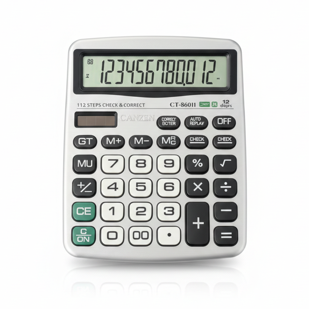 Citizen CT-860II 12-Digit Desktop Calculator – Dual Power Solar Calculator