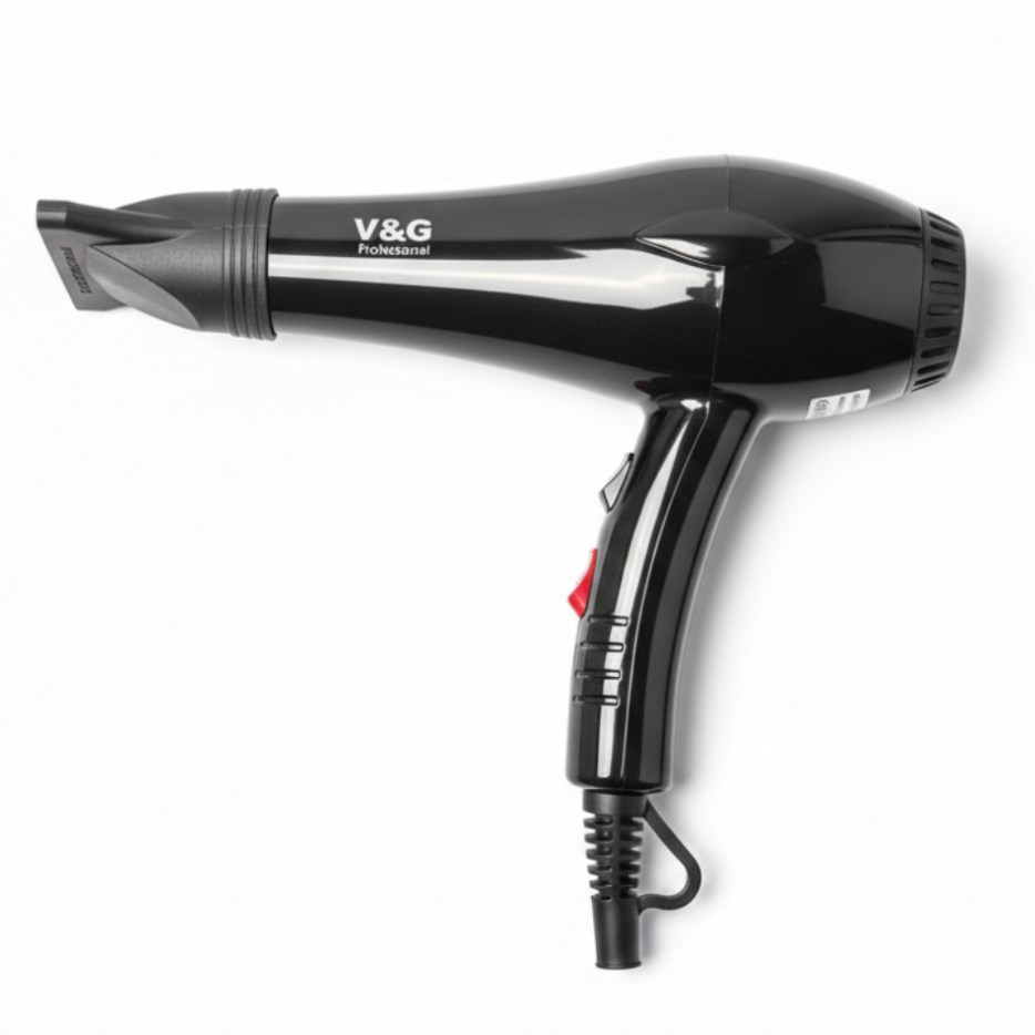 V&G Professional Hair Dryer 3100 | 1800–2000W High Power Fast Drying Salon Hair Dryer with Concentrator Nozzle