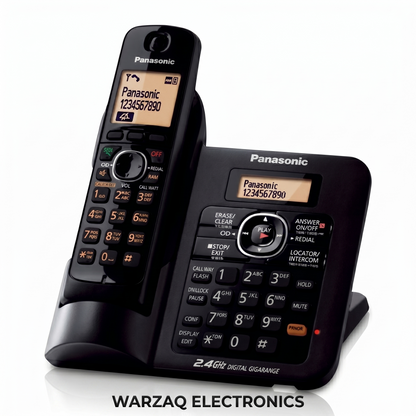Panasonic KX-TG3811BX 2.4GHz Digital Cordless Phone with Caller ID & Base Dial Pad
