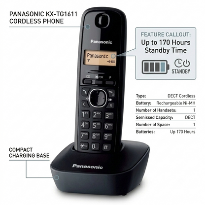 Panasonic KX-TG1611 Digital Cordless Phone