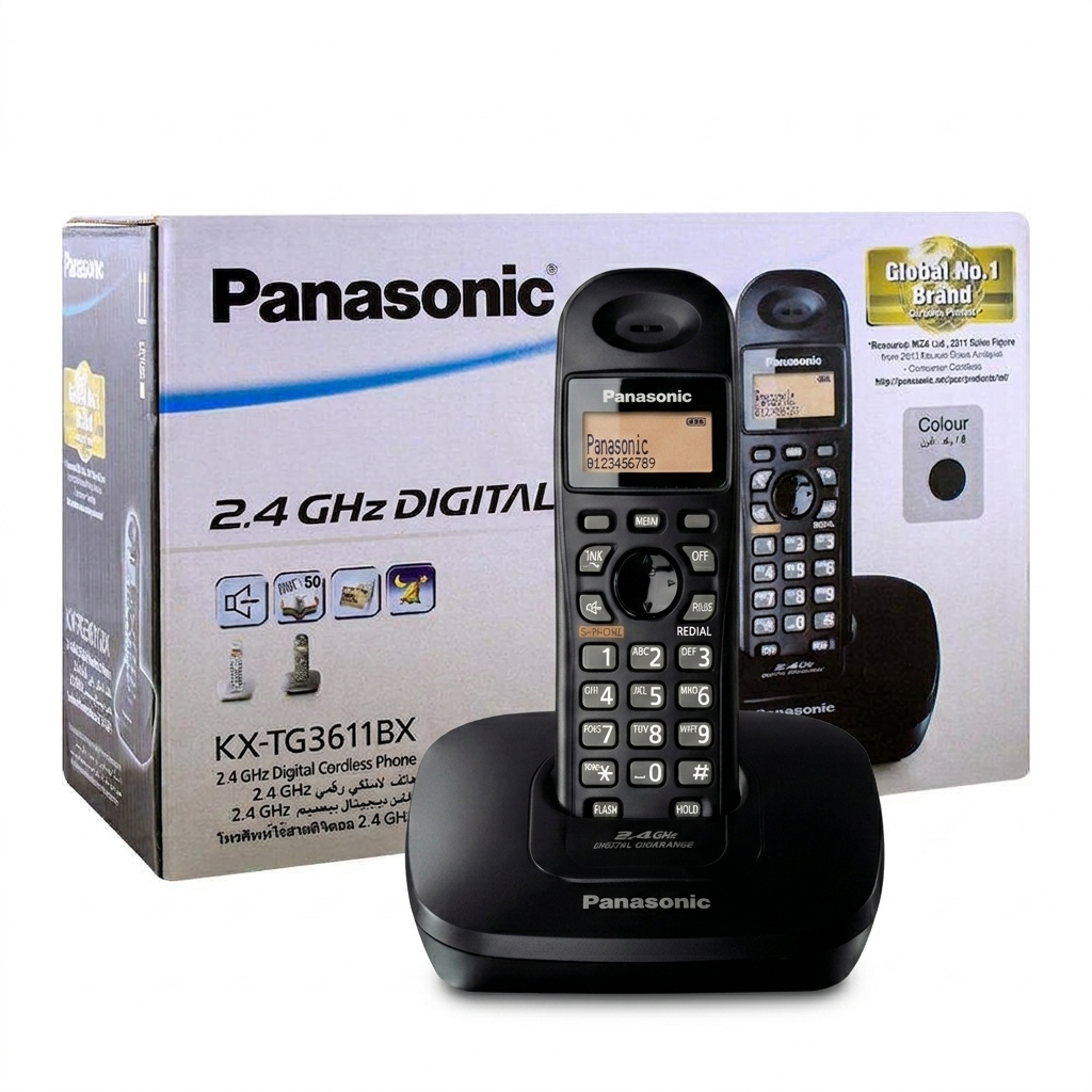 Panasonic KX-TG3611BX 2.4GHz Digital Cordless Landline Phone