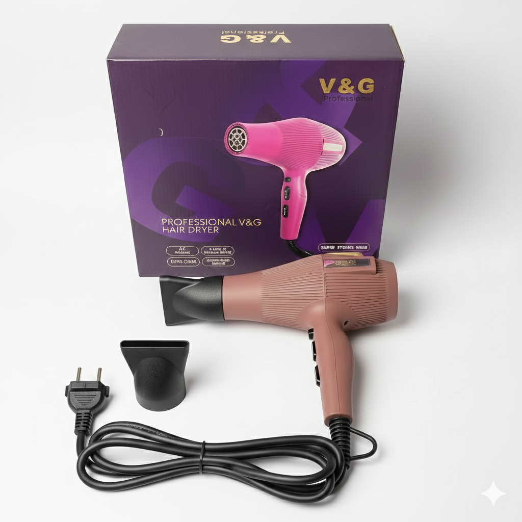 V&G Professional Hair Dryer PRO 3000 – Super Strong Wind AC Motor | Salon-Grade Fast Drying Hair Dryer
