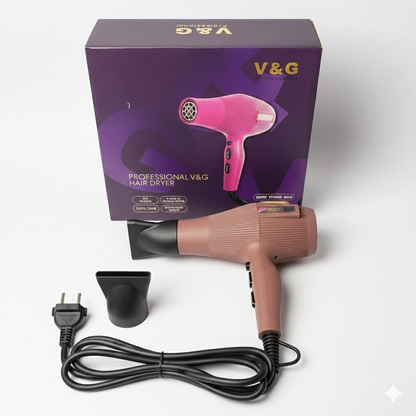 V&G Professional Hair Dryer PRO 3000 – Super Strong Wind AC Motor | Salon-Grade Fast Drying Hair Dryer