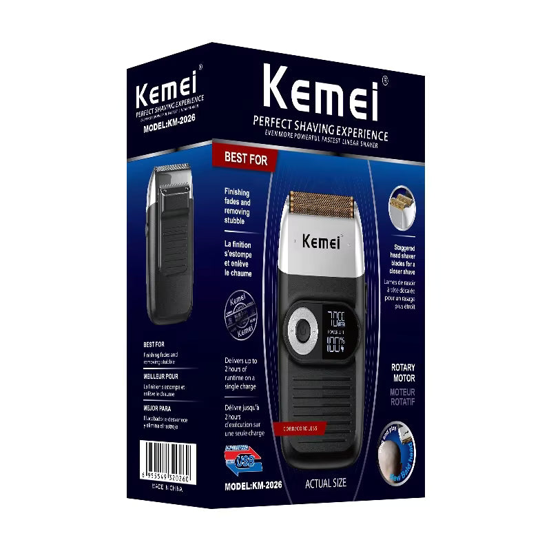 Kemei KM-2026 Electric Shaver for Men – with LCD Display | 6 months warranty