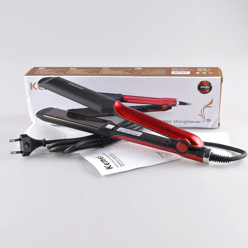 Kemei KM-531 Hair Straightener – Flat Iron for Women with Fast Heating – 6 months warranty