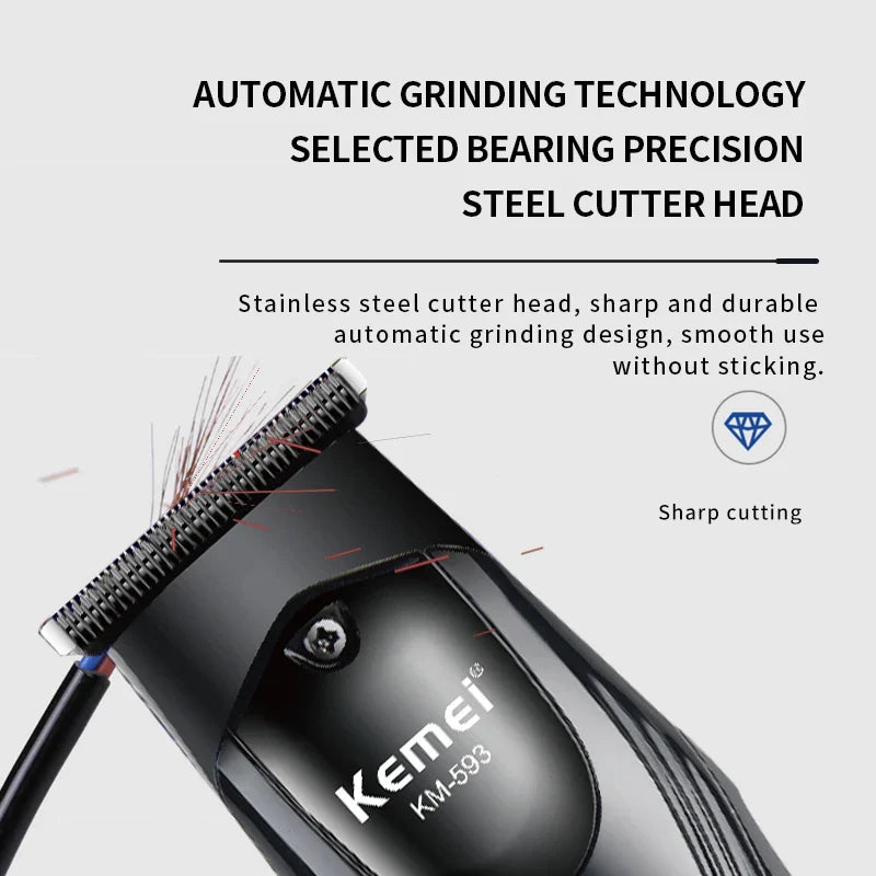 Kemei KM-593 Professional Hair Clipper | 6 months warranty