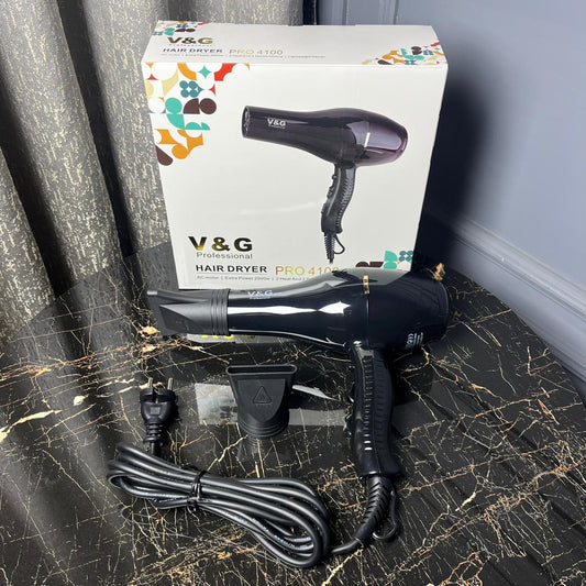 V&G Professional Hair Dryer PRO 4100 – 2000W Powerful AC Motor | Salon-Grade Fast Drying & Styling Hair Dryer