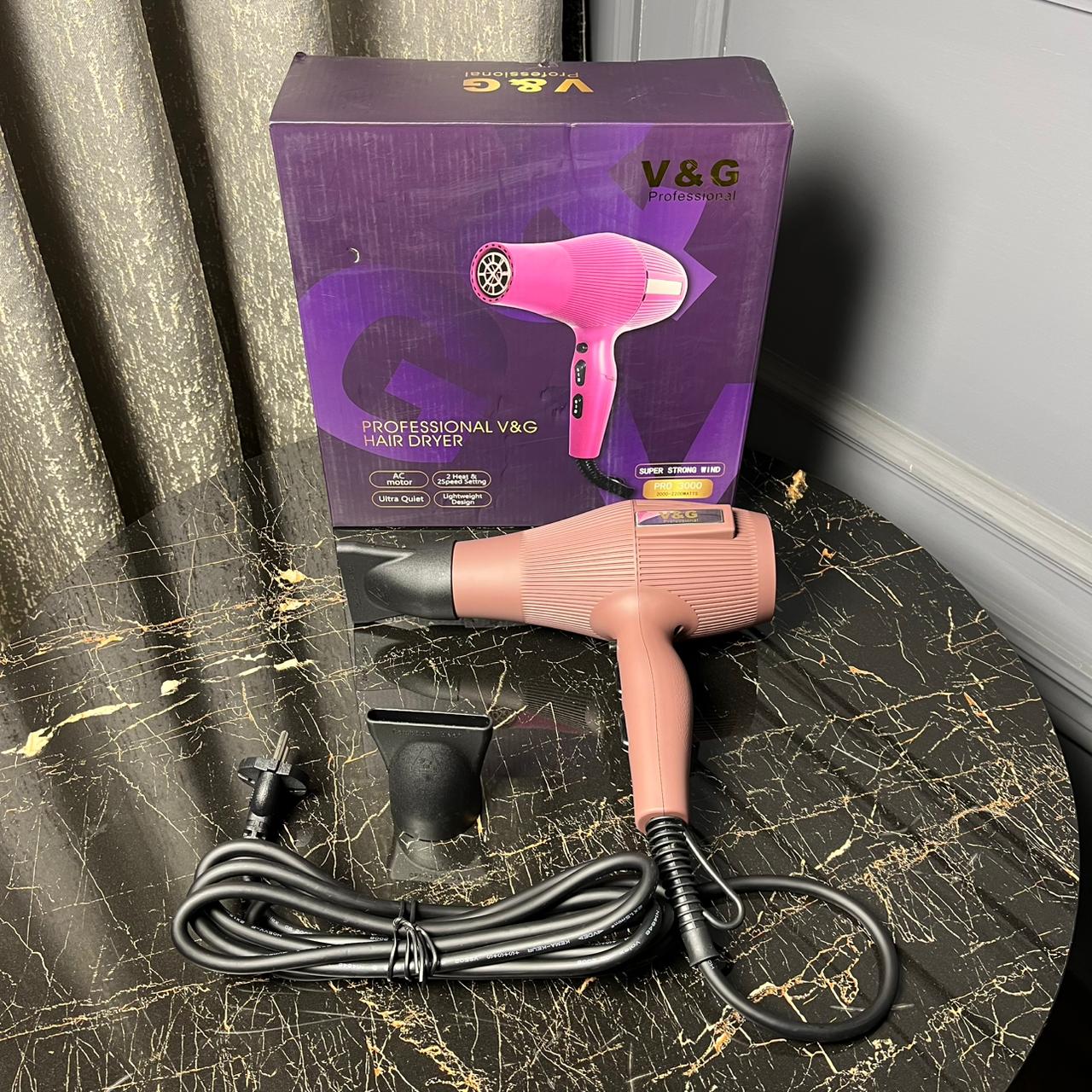 V&G Professional Hair Dryer PRO 3000 – Super Strong Wind AC Motor | Salon-Grade Fast Drying Hair Dryer