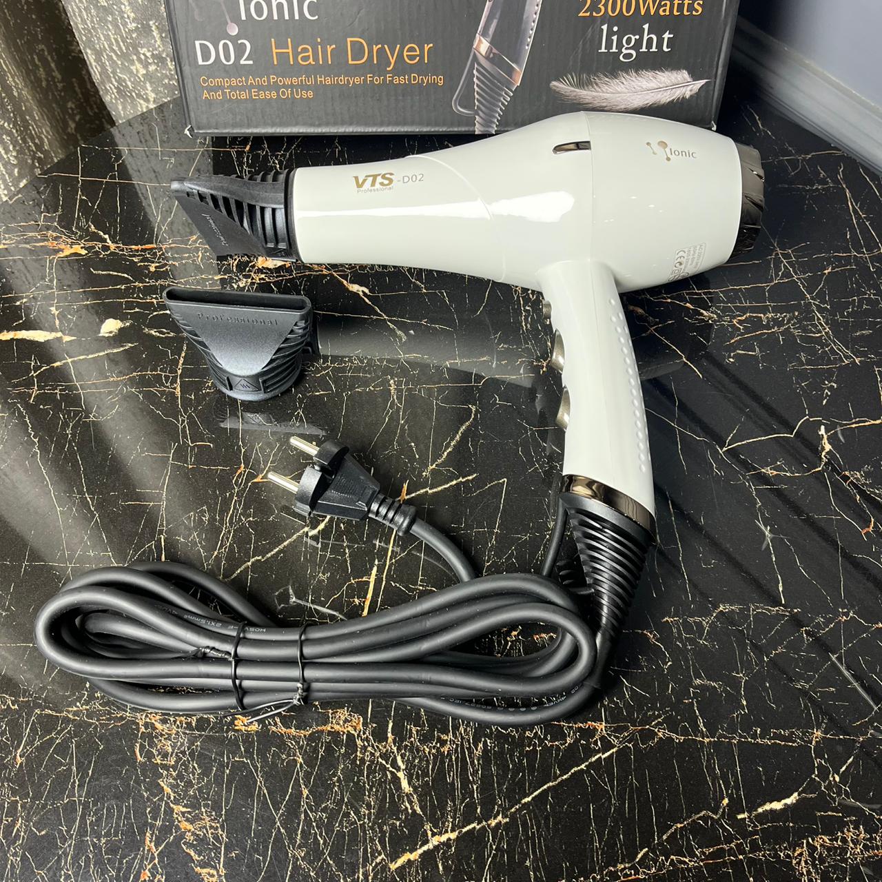 VTS Professional Ionic Hair Dryer D02 – 2300W High Power Fast Drying Blow Dryer