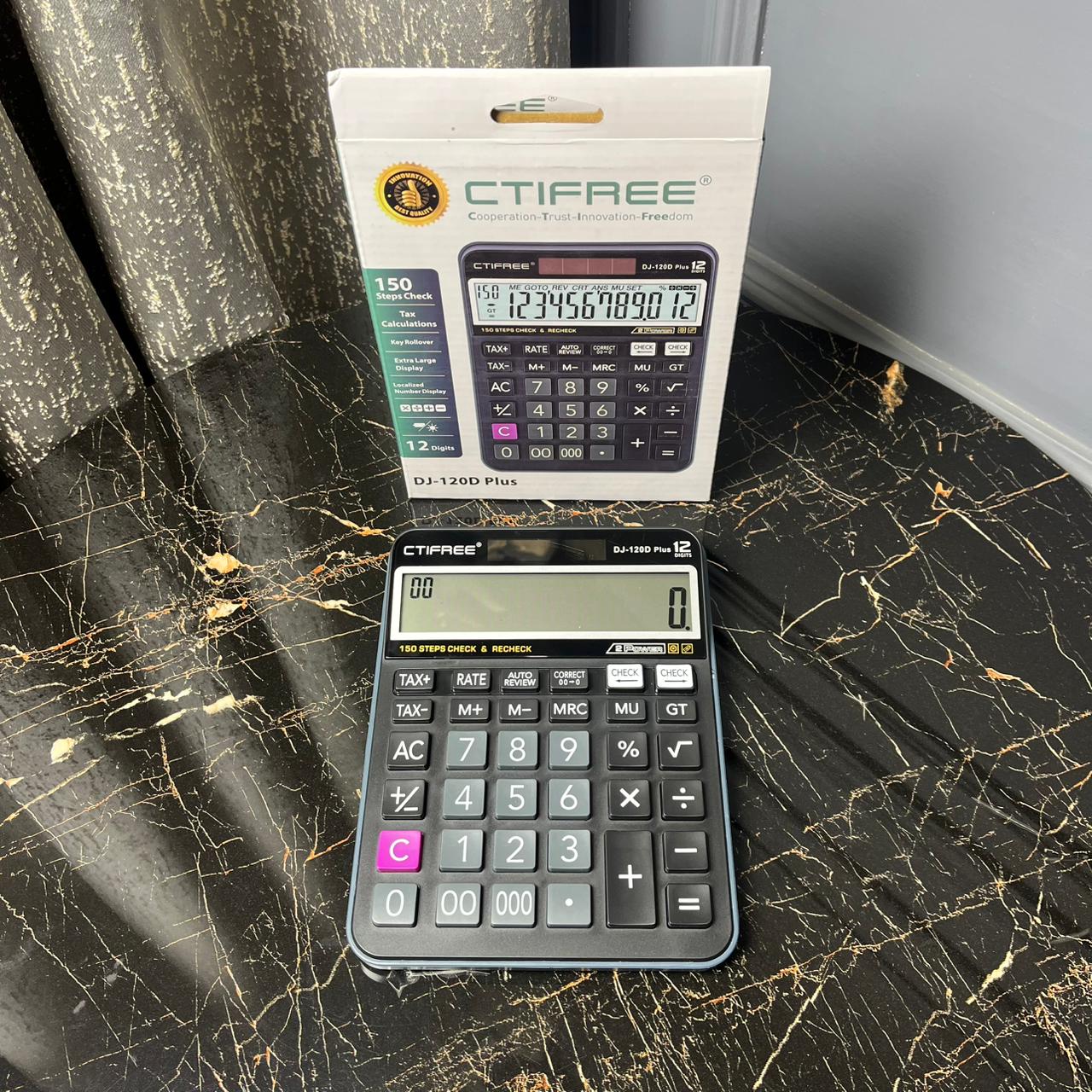 CTIFREE DJ-120D Plus 12-Digit Electronic Desktop Calculator – Solar & Battery Dual Power