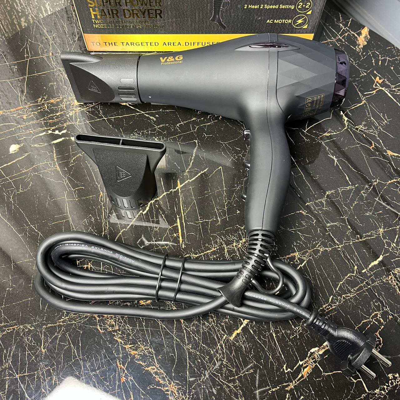 V&G Professional Hair Dryer 5100 – 2500W Super Power AC Motor | Fast Drying Salon-Grade Hair Dryer