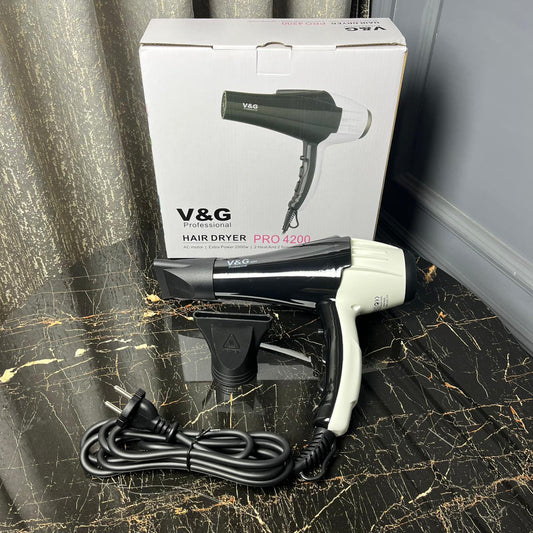V&G Professional Hair Dryer PRO 4200 – 2000W Powerful AC Motor | Salon-Grade Fast Drying Hair Dryer