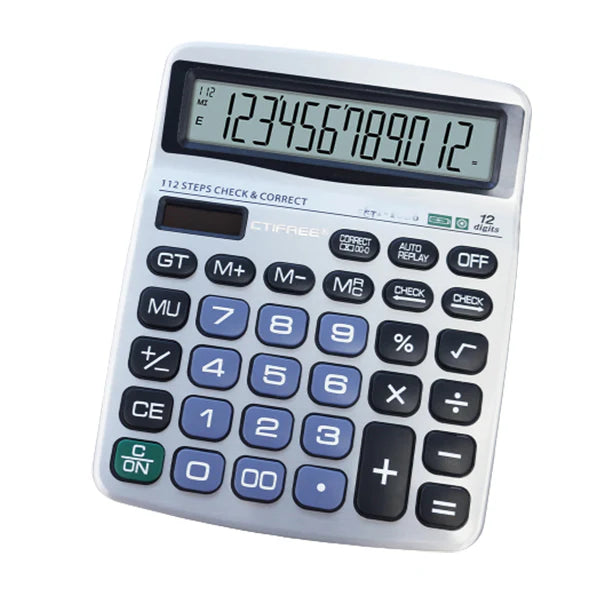 Citizen CT-860II 12-Digit Desktop Calculator – Dual Power Solar Calculator