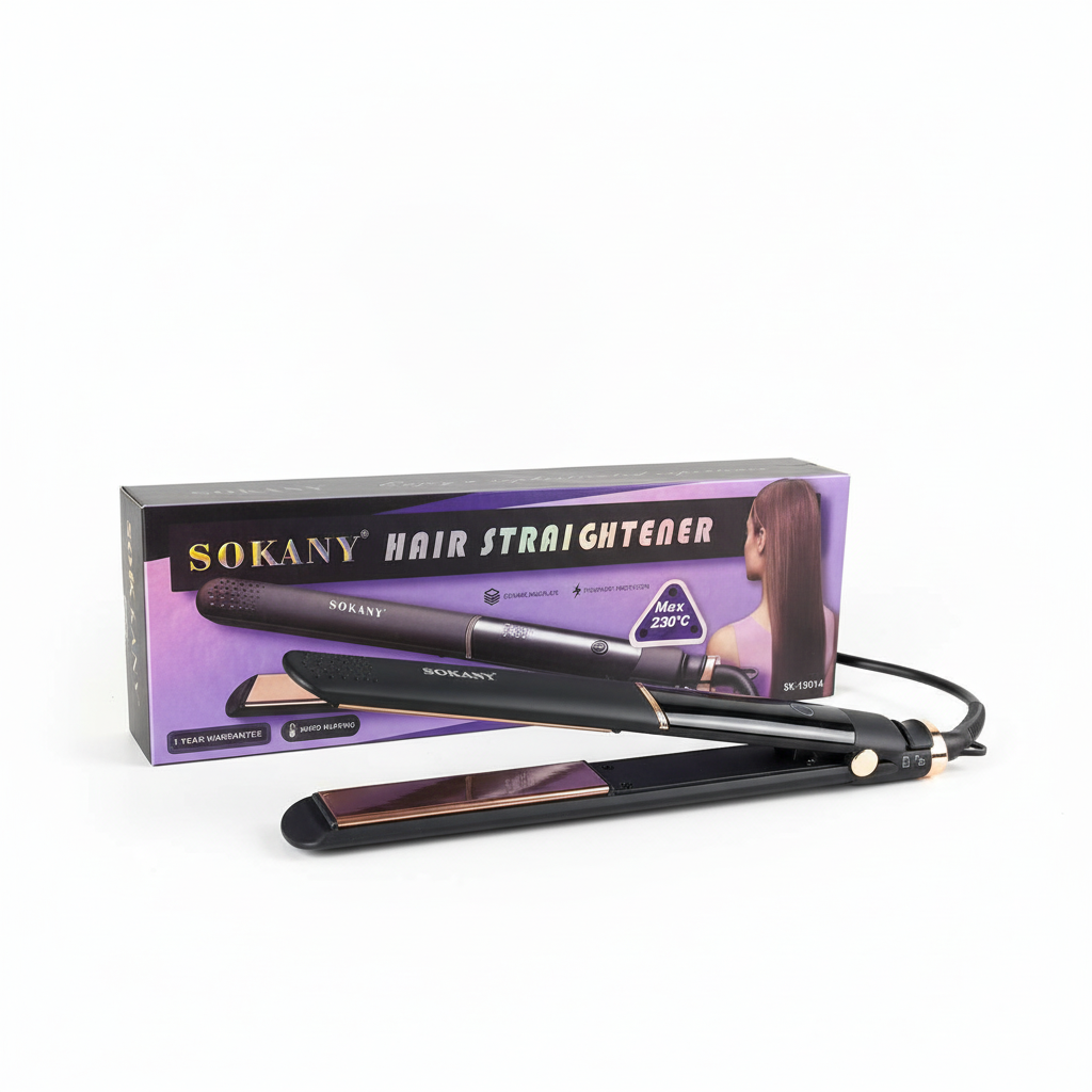 SOKANY SK-15014 Professional Hair Straightener | Digital Display | Temperature Up to 230°F